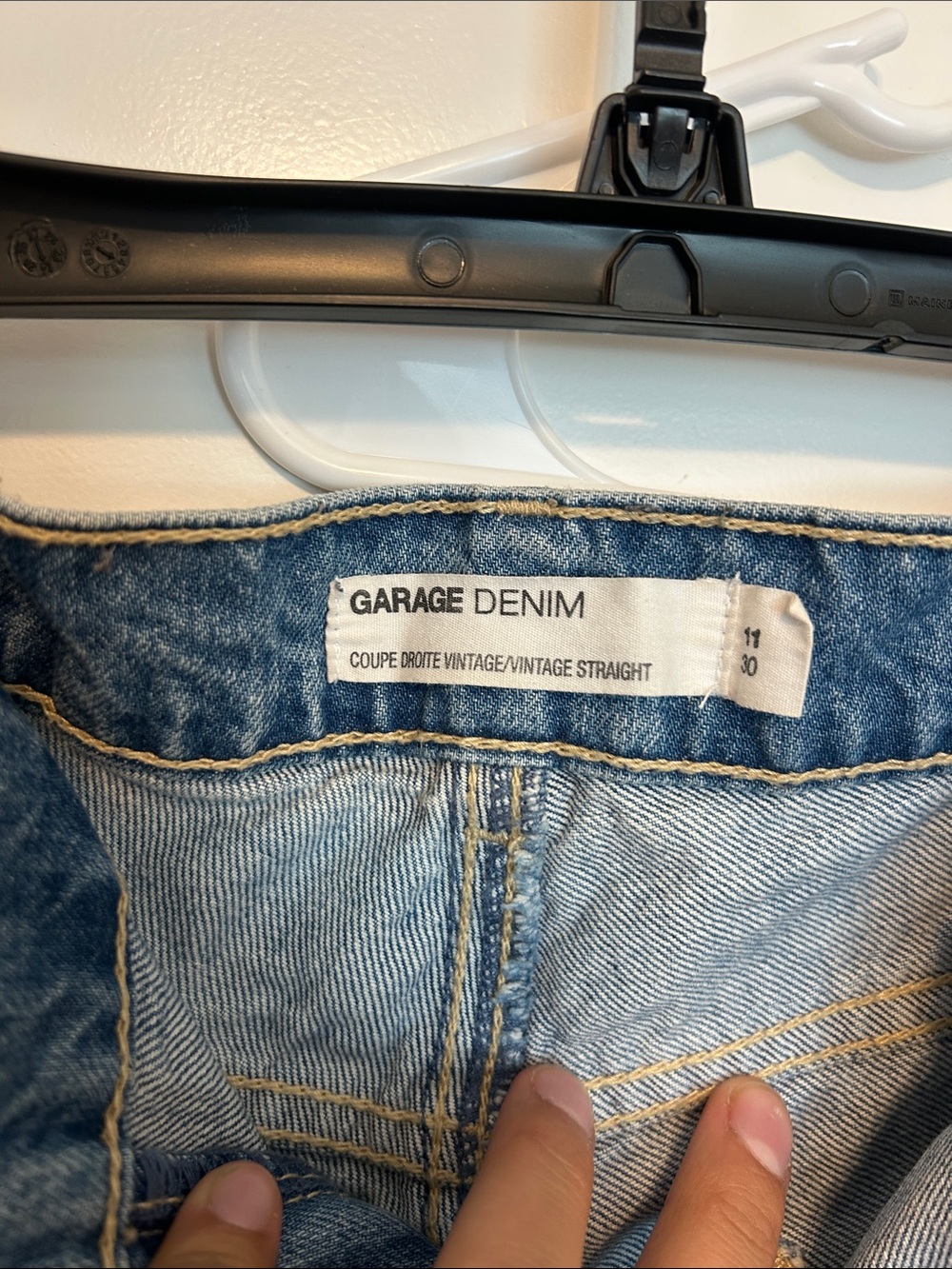 Garage Distressed Blue Straight Leg Jeans - Picture 3 of 3